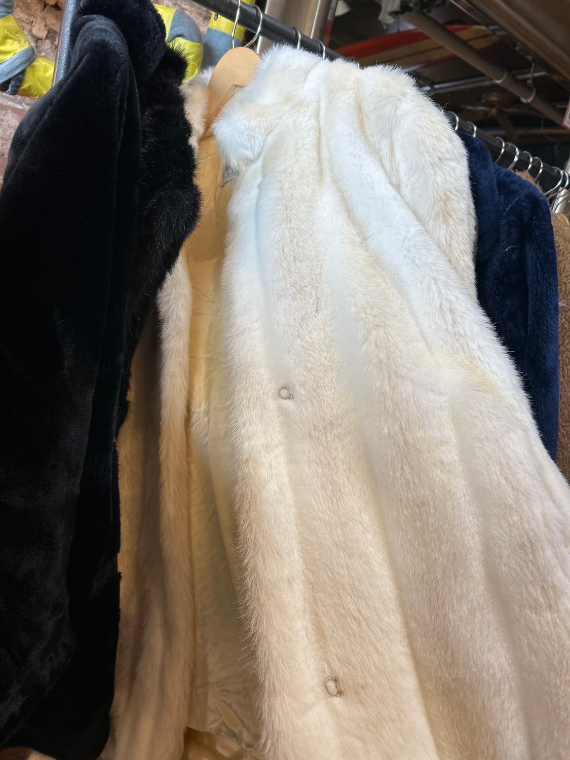 뉴욕 빈티지샵 구매 화이트 퍼 자켓 상품이미지8