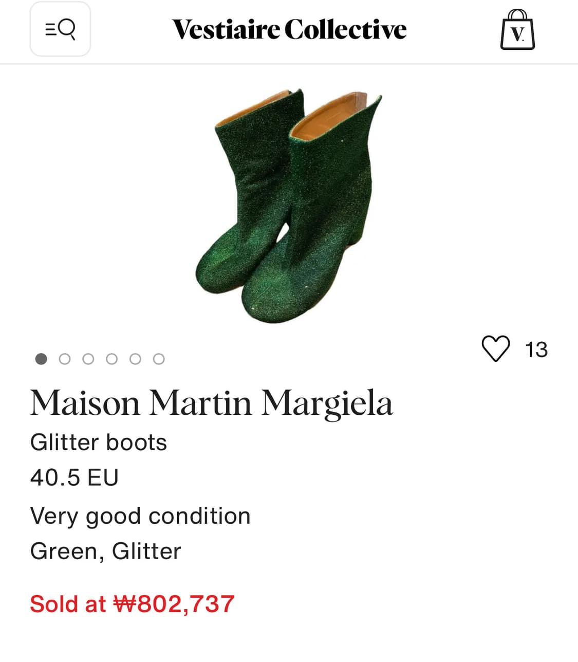 mm6 글리터 삭스부츠 37 상품이미지1