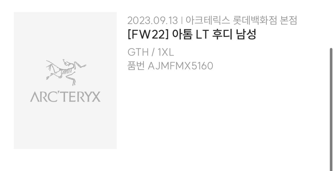 아크테릭스 아톰LT 아톰후디 글리치 XL 백화점판 상품이미지3