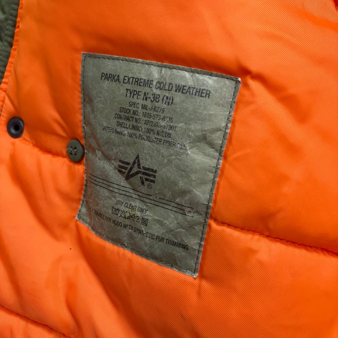 알파인더스트리 n3b 야상파카 xs 상품이미지6