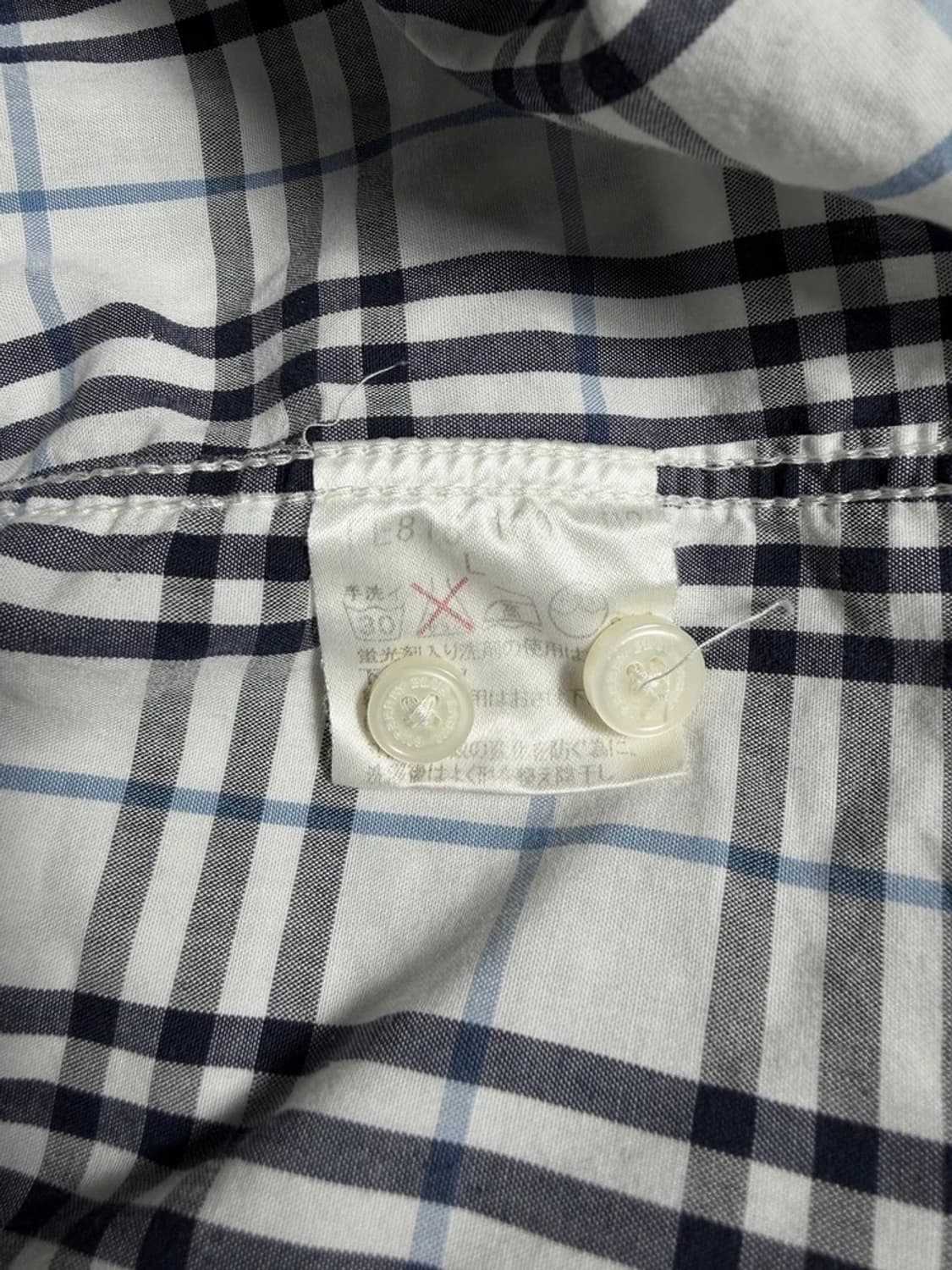 버버리 00's 블루라벨 체크 패턴 반팔 셔츠 R1486 상품이미지4