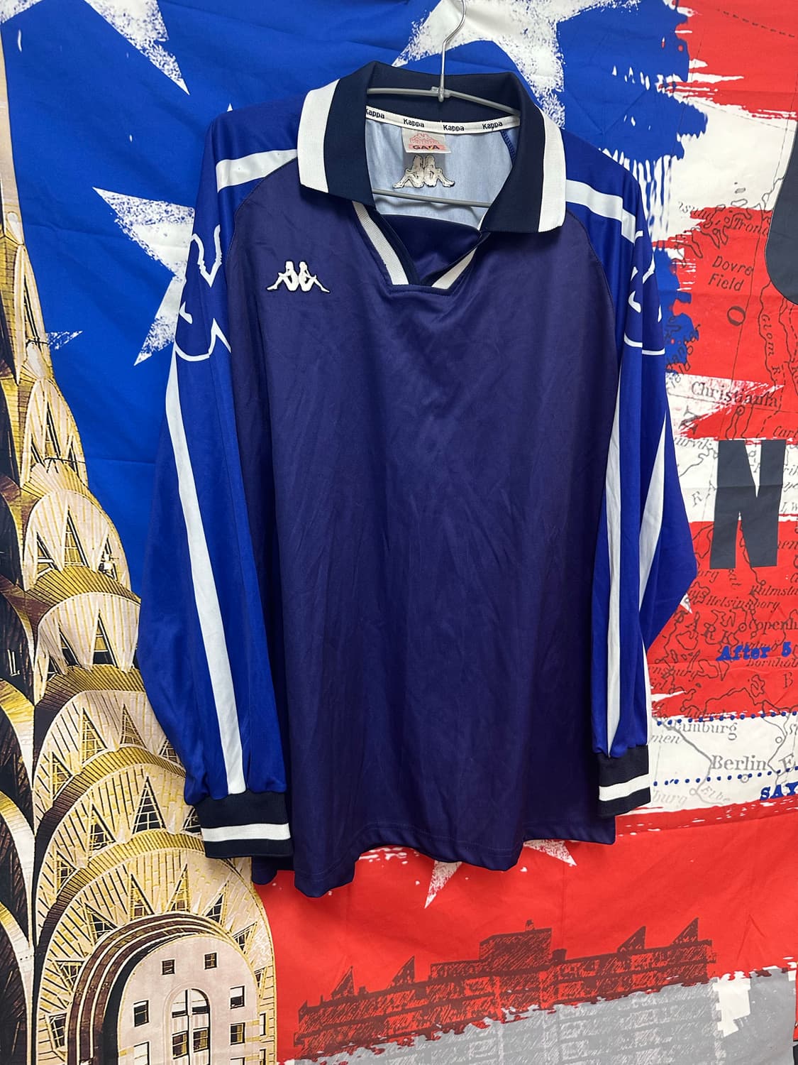 s급 일본판 카파 올드스쿨 네이비 긴팔티셔츠 XL105 상품이미지3