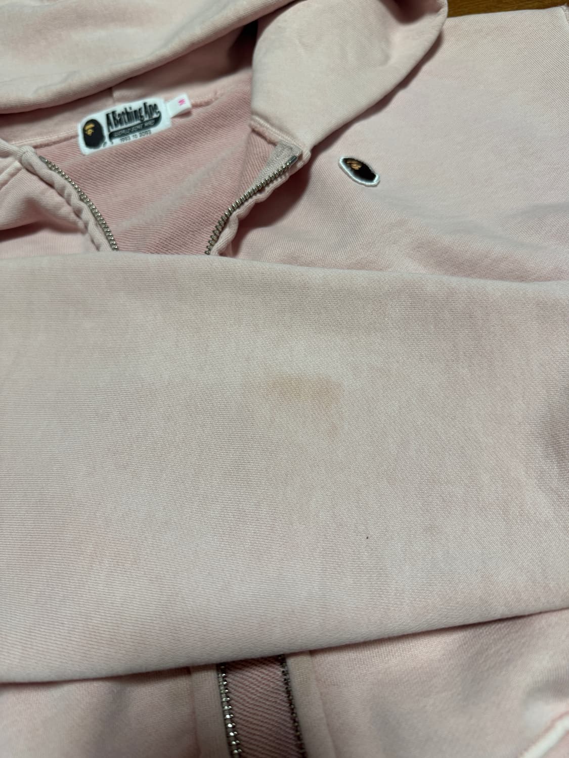 베이프 핑크 크롭 집업후드 M 상품이미지4