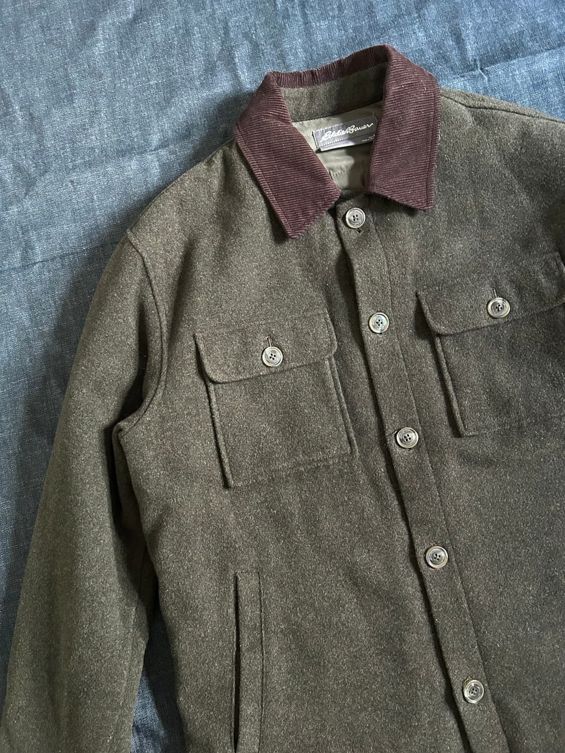 에디바우어 울 블렌드 코듀로이 칼라 헌팅자켓 상품이미지2