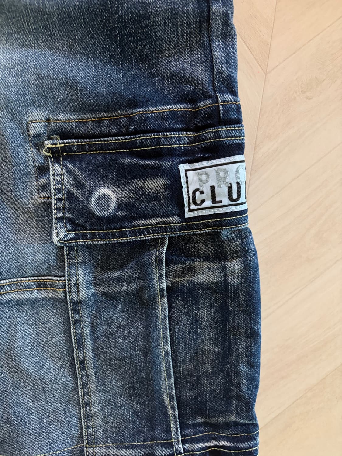 PRO CLUB BAGGY FIT DENIM CARGO PANTS 상품이미지3