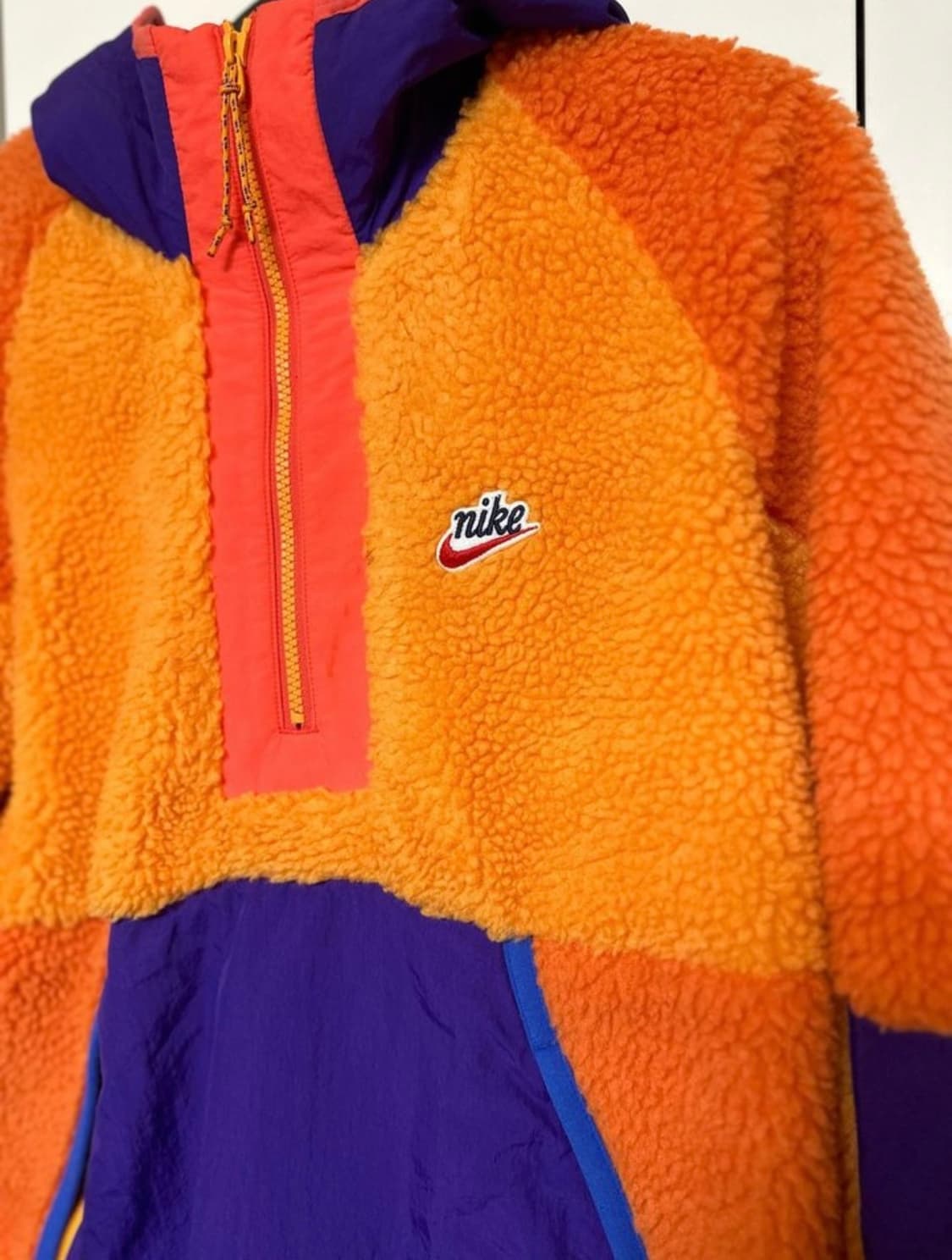 나이키 오렌지/퍼플 뽀글이 플리스 후드 집업 상품이미지4