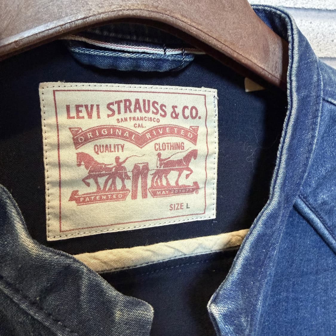 리바이스 데님 바이커 자켓 라인절개 소매지퍼 디테일 인디고블루 상품이미지7