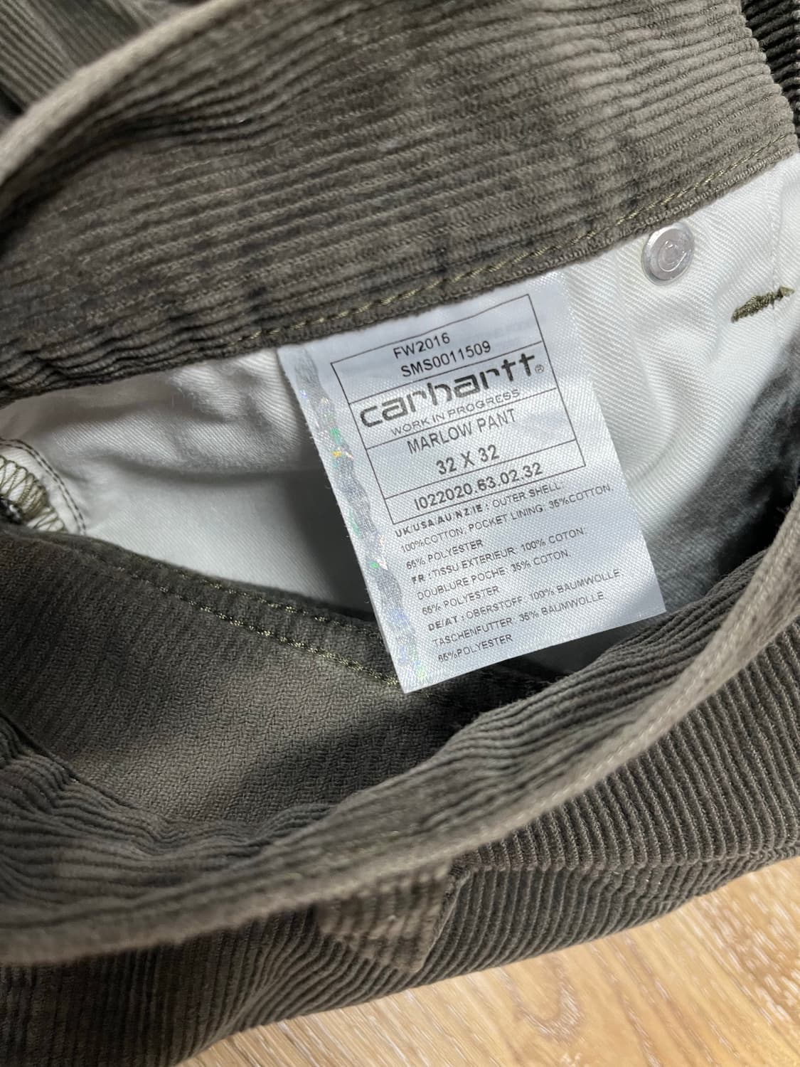 칼하트 WIP Marlow 코듀로이 팬츠 32 상품이미지5