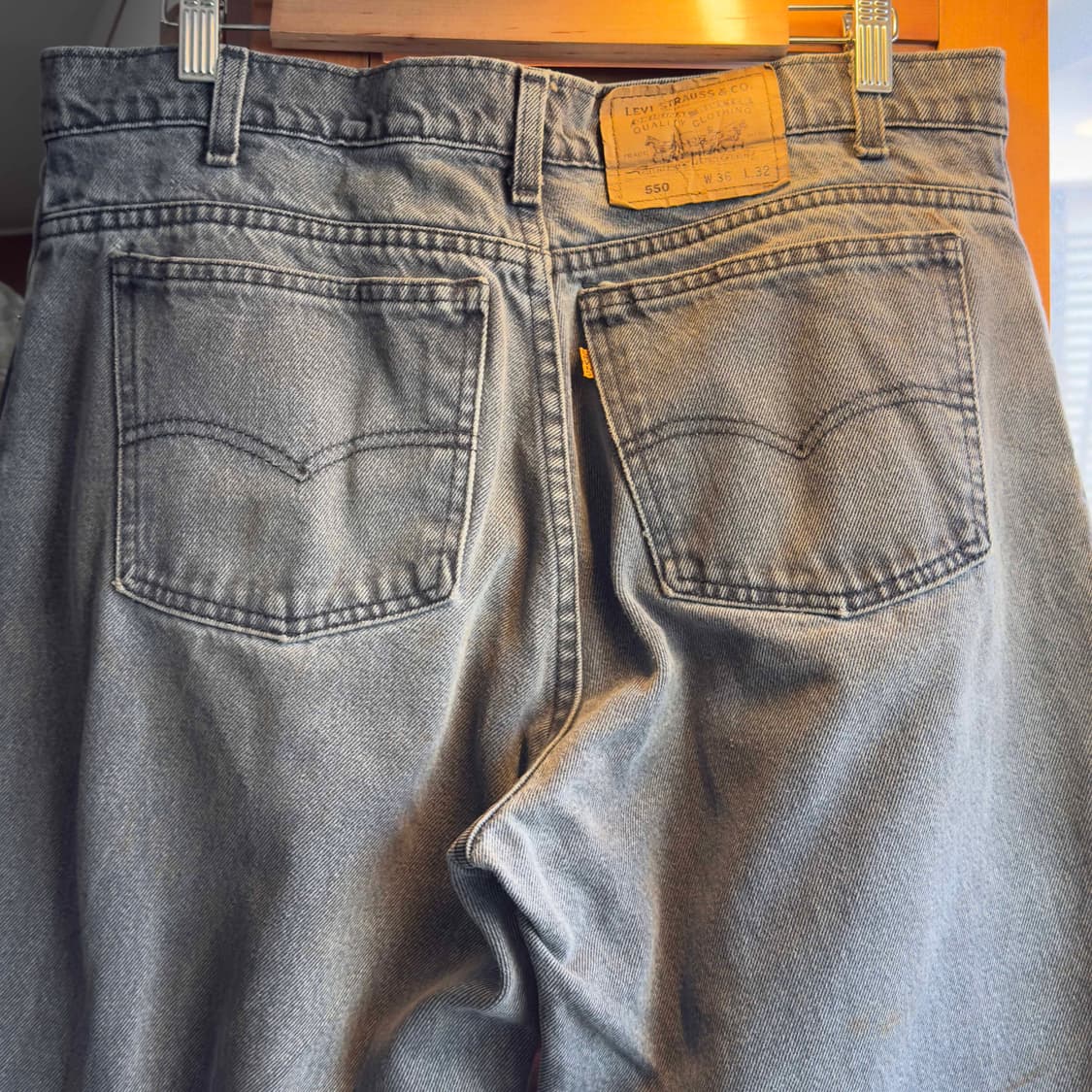 90s 리바이스 550 흑청 데님팬츠 W36 L32 상품이미지9