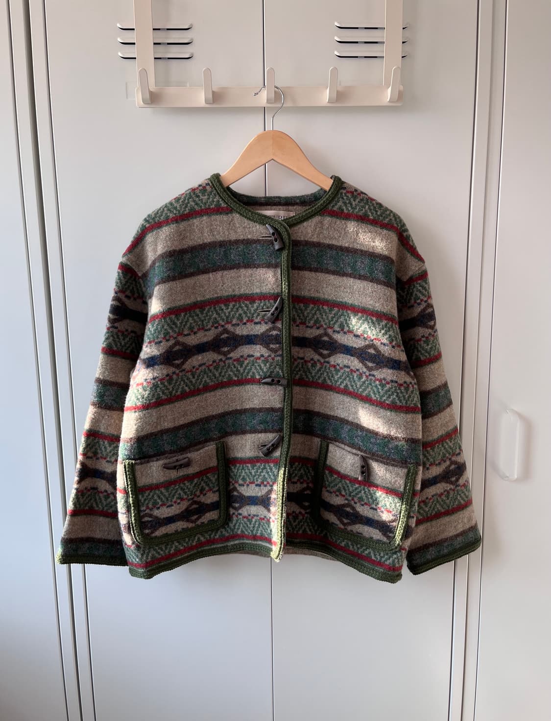 Mature 더플 단추 패턴 울자켓 상품이미지1