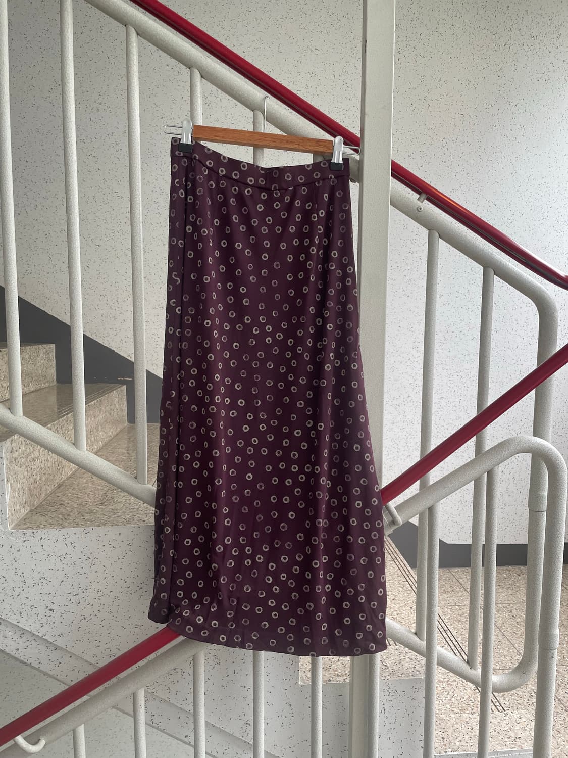 dot burgundy skirt 상품이미지2
