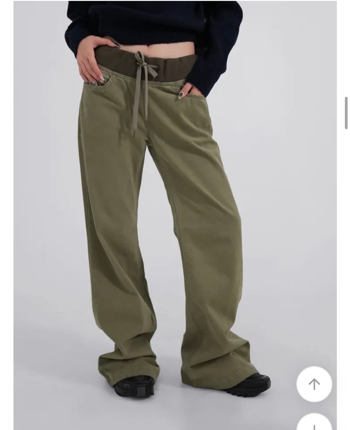 ootj 카키 밴딩 부츠컷 바지 상품이미지1