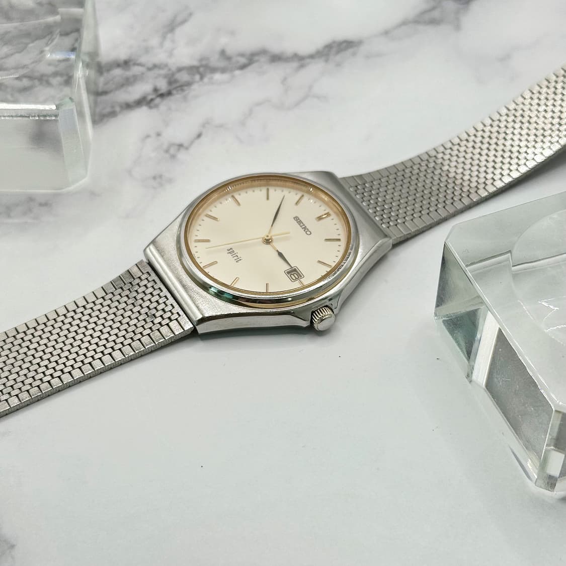 80s90s 빈티지 세이코 스피릿 샴페인 골드 다이얼 워치 상품이미지6