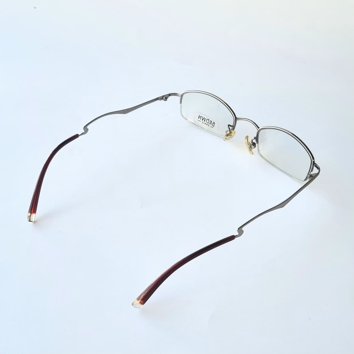 데드스탁 희귀/빈티지 지그재그 템플 오벌 반무테 안경 749 상품이미지7