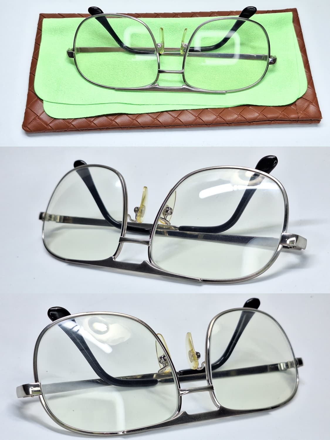 80s 일본제 빈티지 데드스톡 미사용/실버 투브릿지 안경테 140mm 상품이미지2