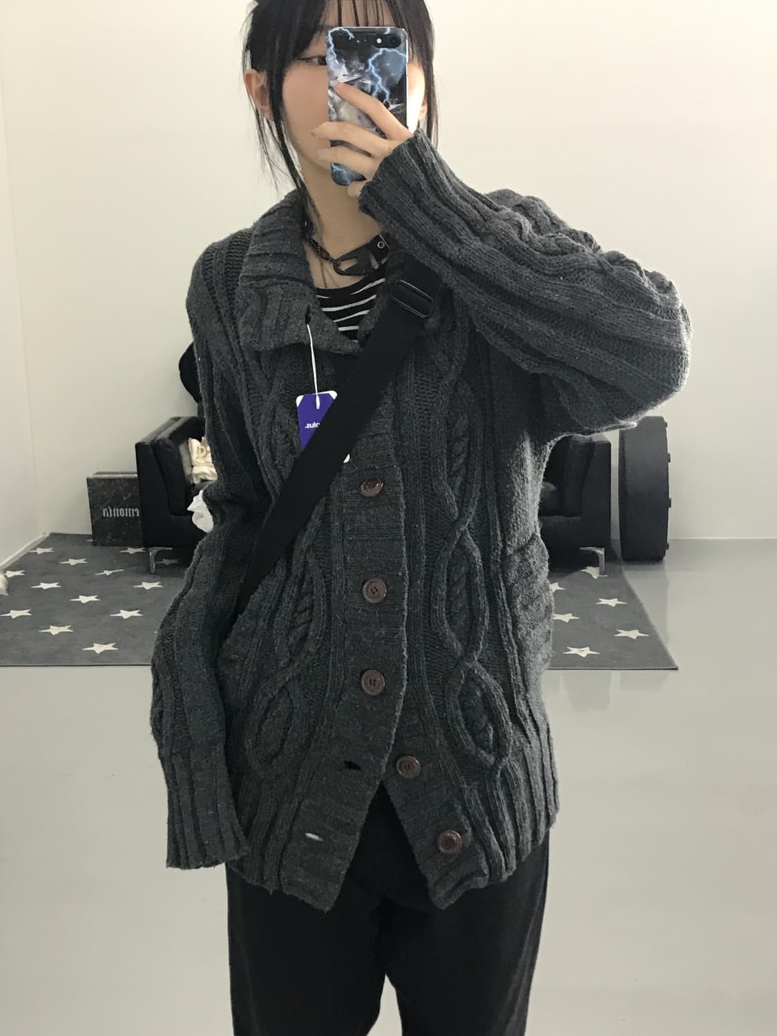 아베크롬비 그레이 코튼 가디건 상품이미지2