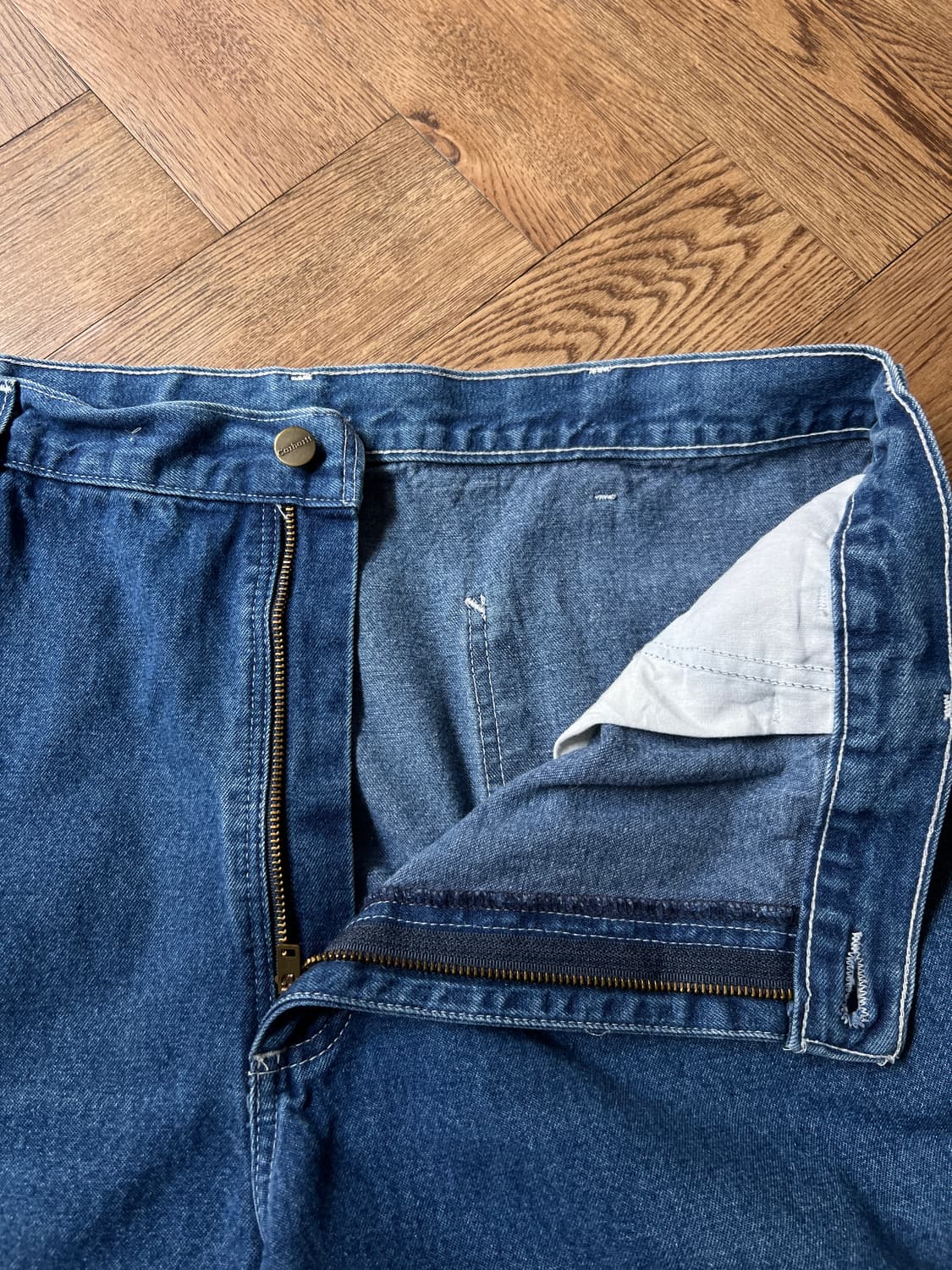 [38]칼하트 USA 빈티지 워싱 싱글니 워크 데님 팬츠 상품이미지3