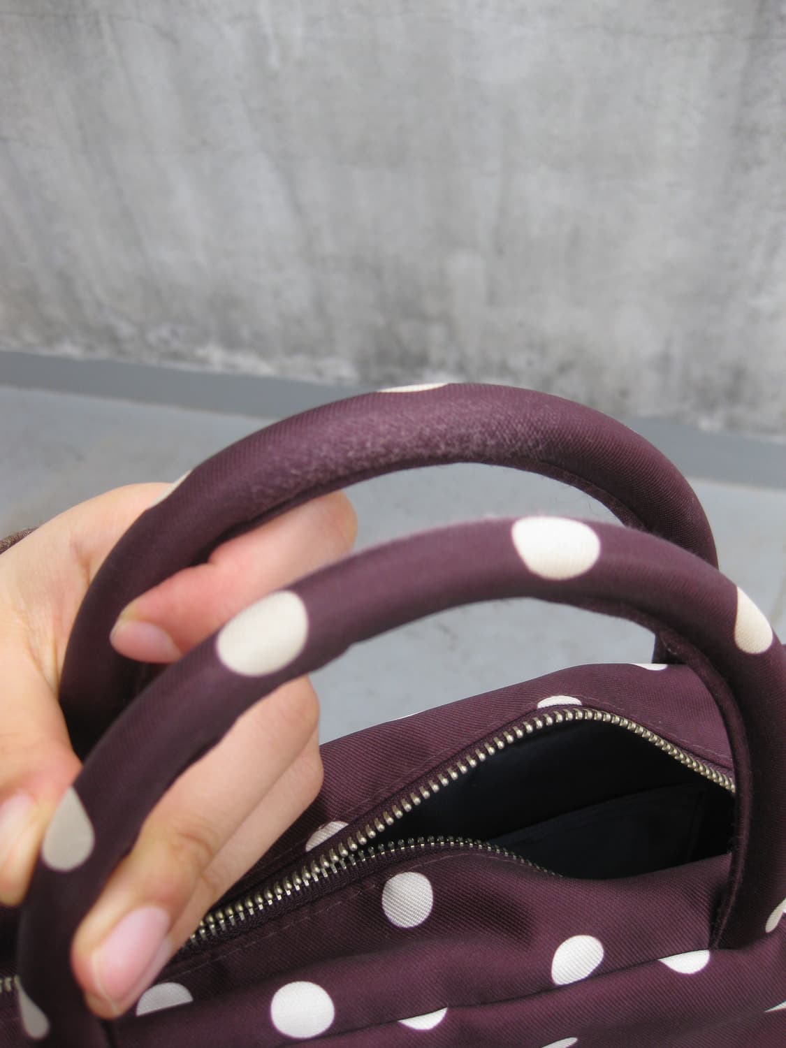 피치바스켓마켓 도트백 퍼플  상품이미지4