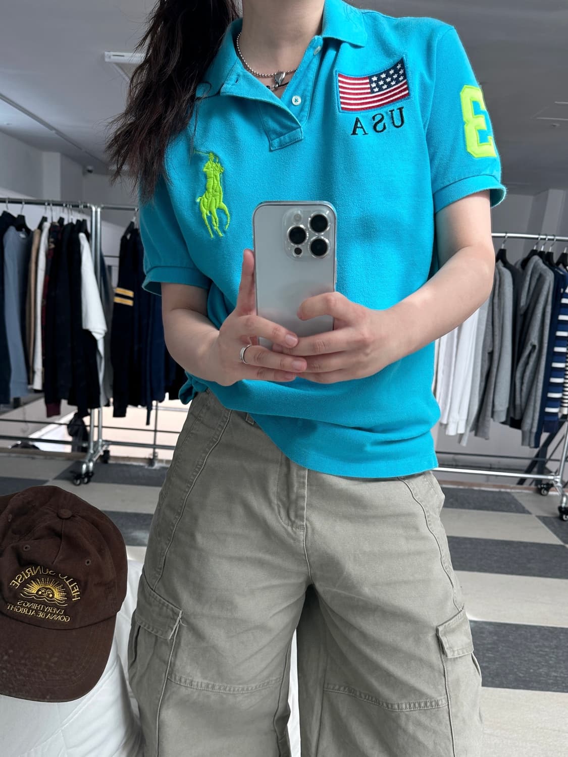 폴로 랄프로렌 USA 성조기 빅포니 카라티셔츠 상품이미지1