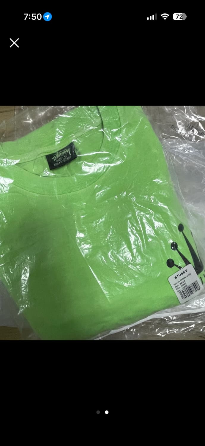 새상품) 아워레가시 스투시 크라운 롱슬리브 티셔츠 그린 L 상품이미지3