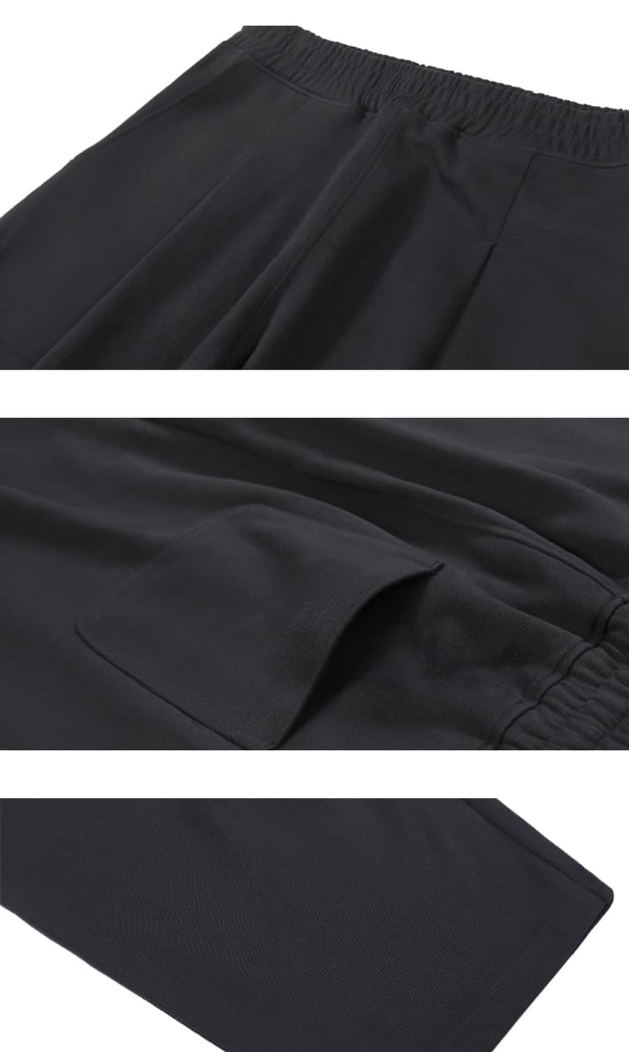 자바나스_원턱 와이드 헤비 스웨트 팬츠_블랙 상품이미지4