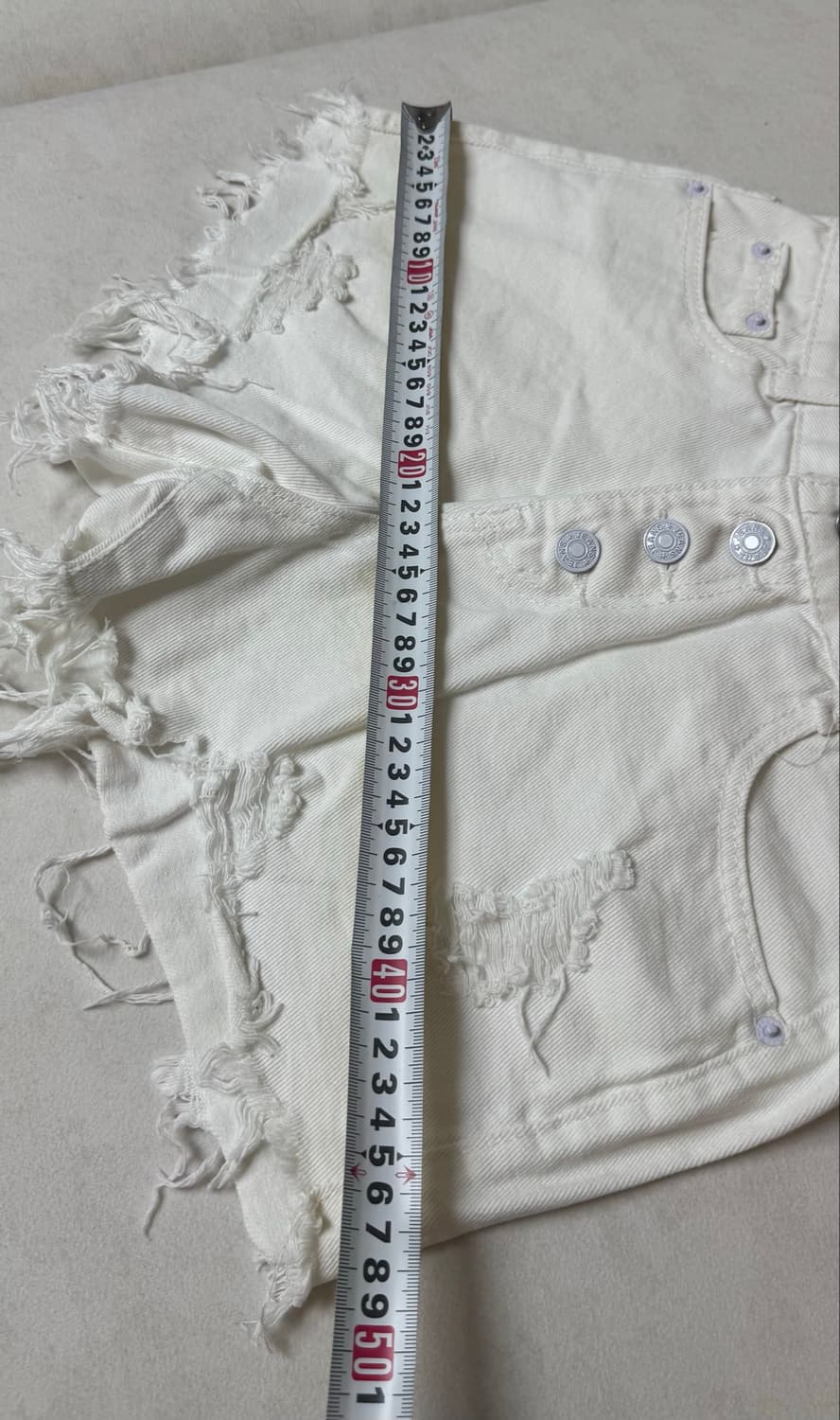 화이트 데미지 숏팬츠 s 상품이미지3