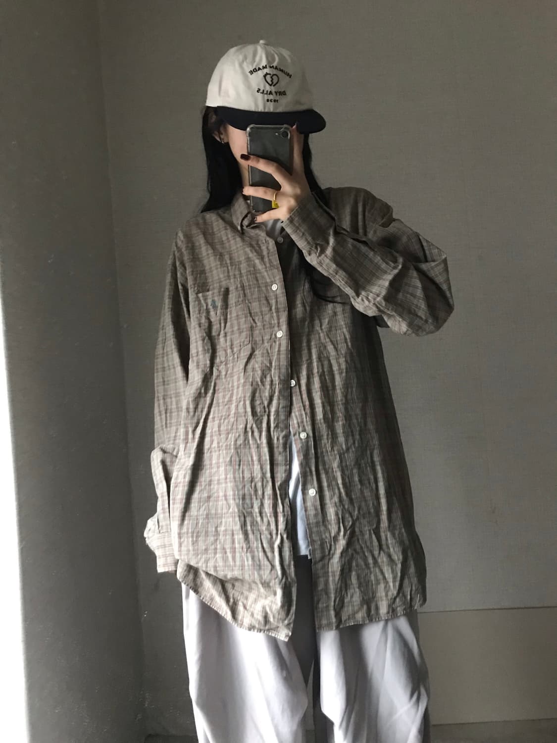폴로 카키브라운 포켓 체크셔츠 상품이미지5