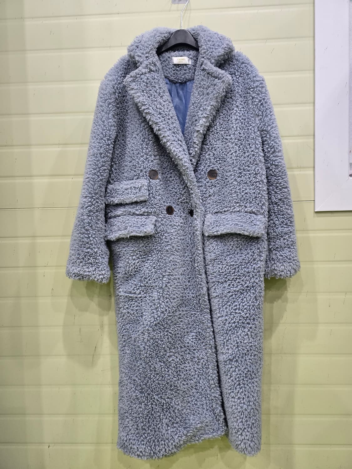 뽀글이 롱 코트 블루 FREE 상품이미지1