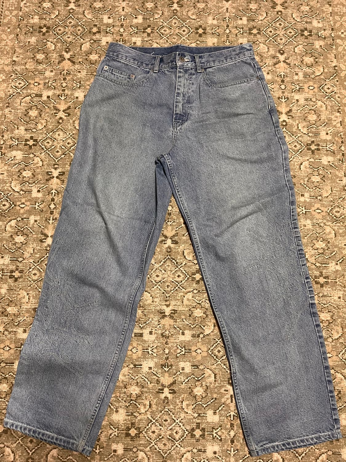 디스이즈네버댓 Web Embroidery Denim Pants 상품이미지1