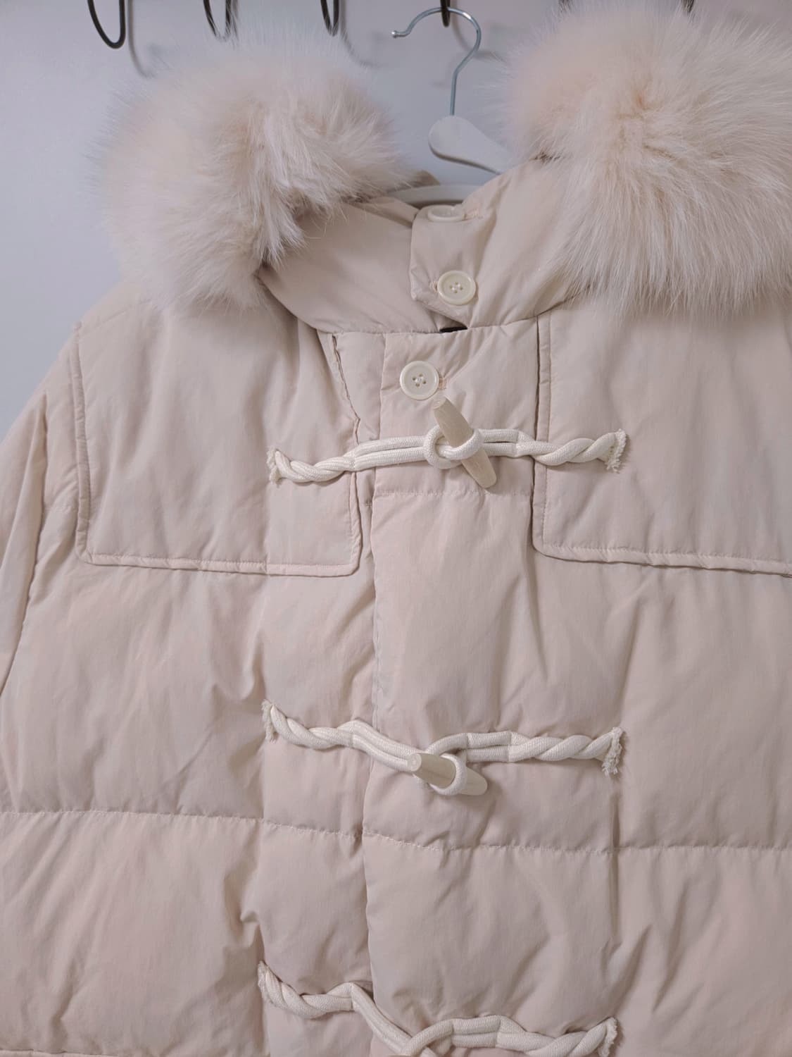 딸기우유 떡볶이 더플단추 퍼후드 패딩 상품이미지8