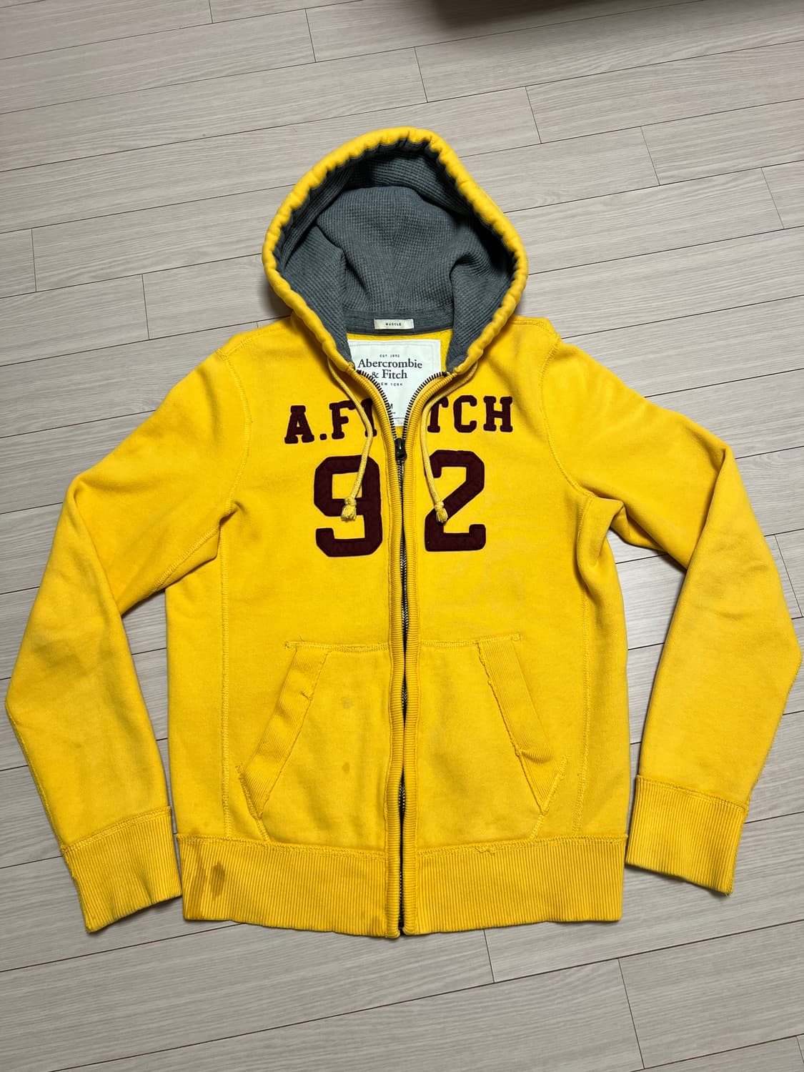 아베크롬비 앤 피치 A&F 92 후드 집업 옐로우 / M (정품) 상품이미지1