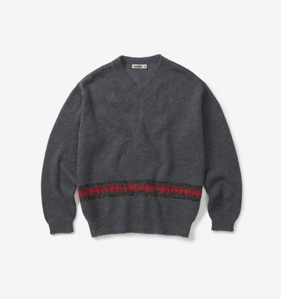 카락터 브이넥 모헤어 니트 - 01 사이즈 상품이미지3