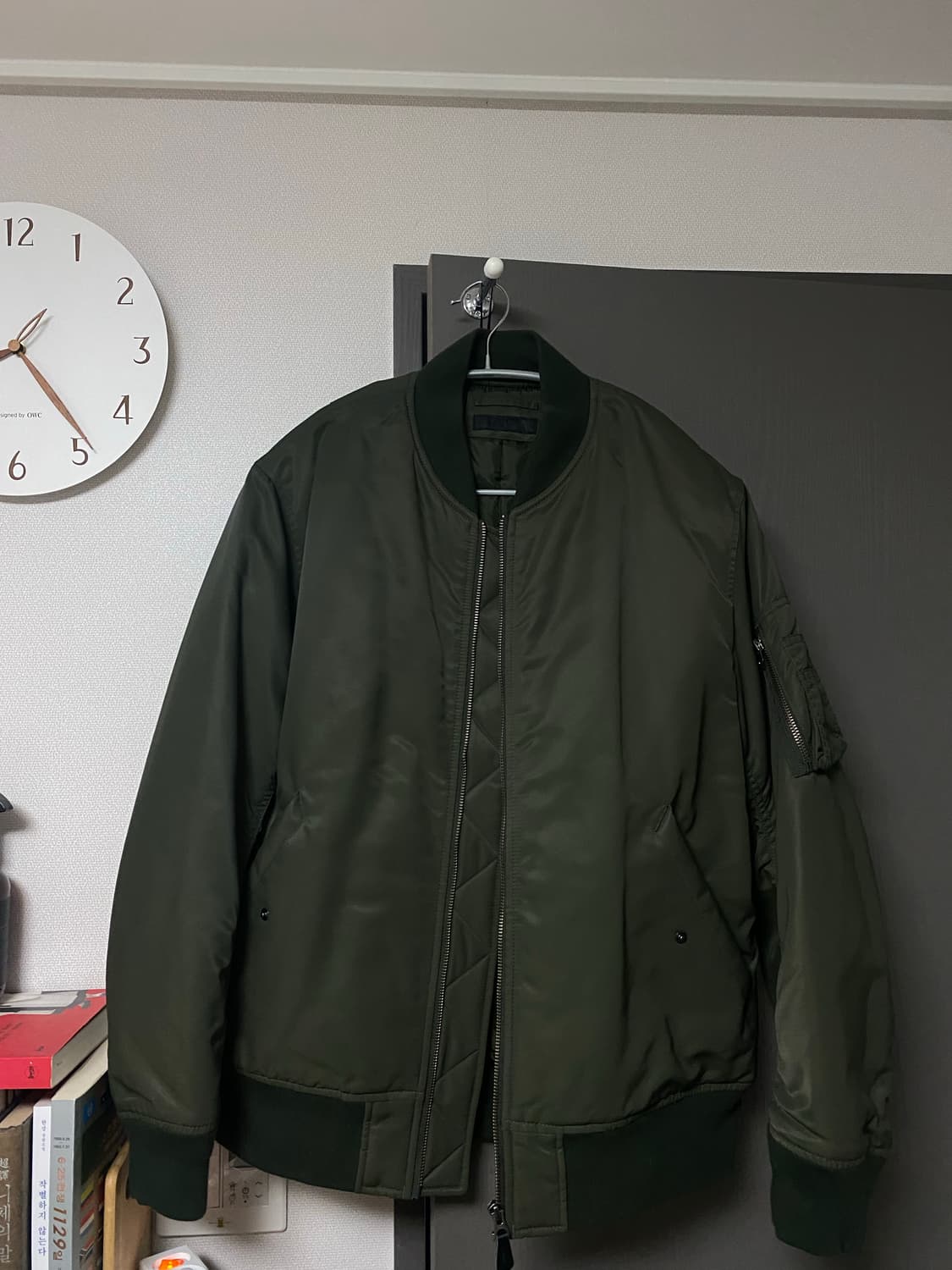 (L) 유니클로 ma-1 블루종 자켓 카키 상품이미지1