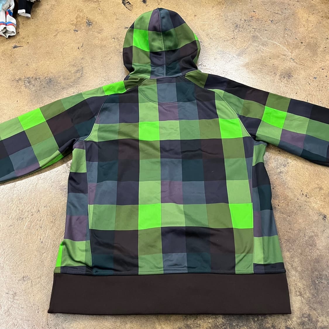 [정품/L] 노스페이스 체크 후드집업 그린 b8 상품이미지4