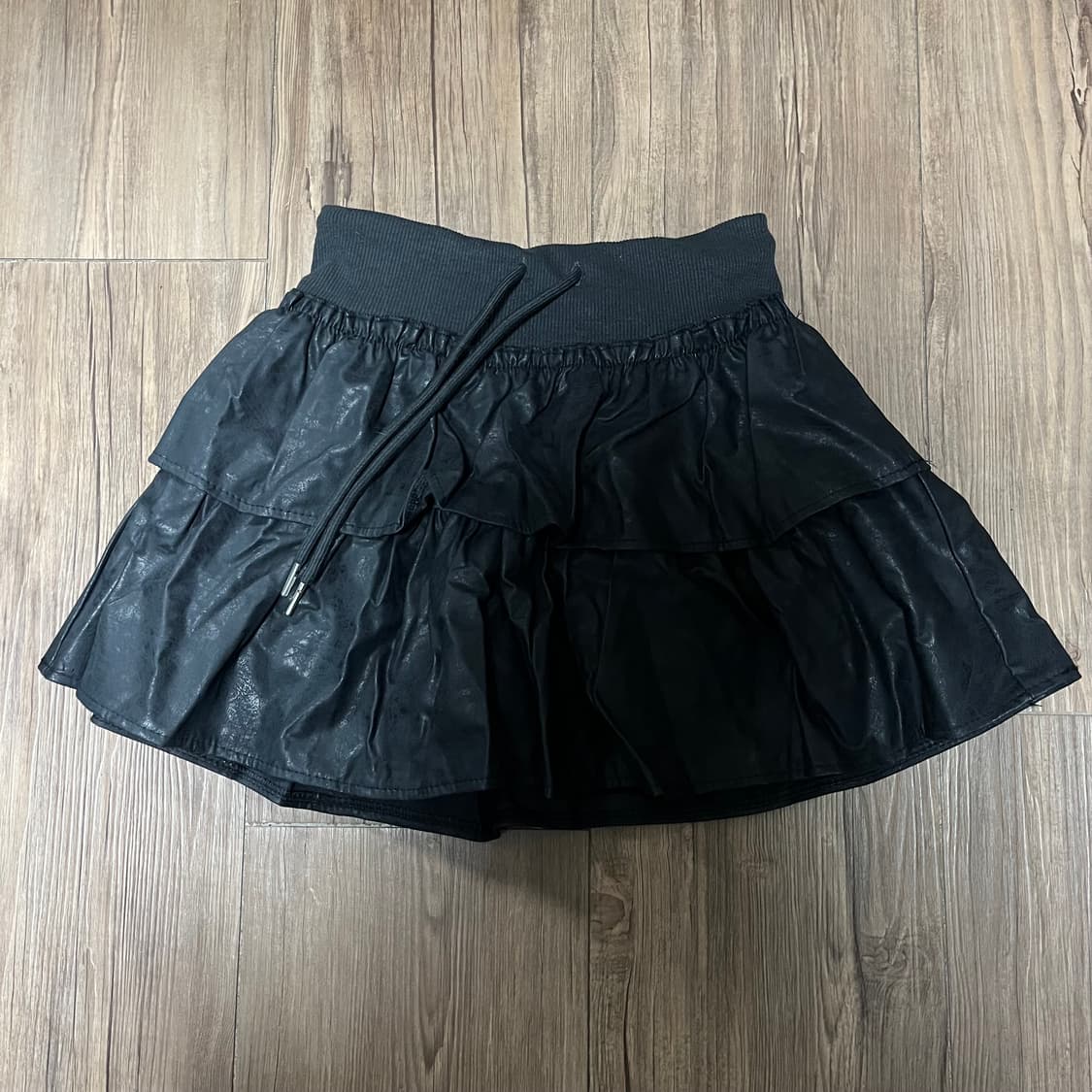 vintage leather skirt(black) 상품이미지1
