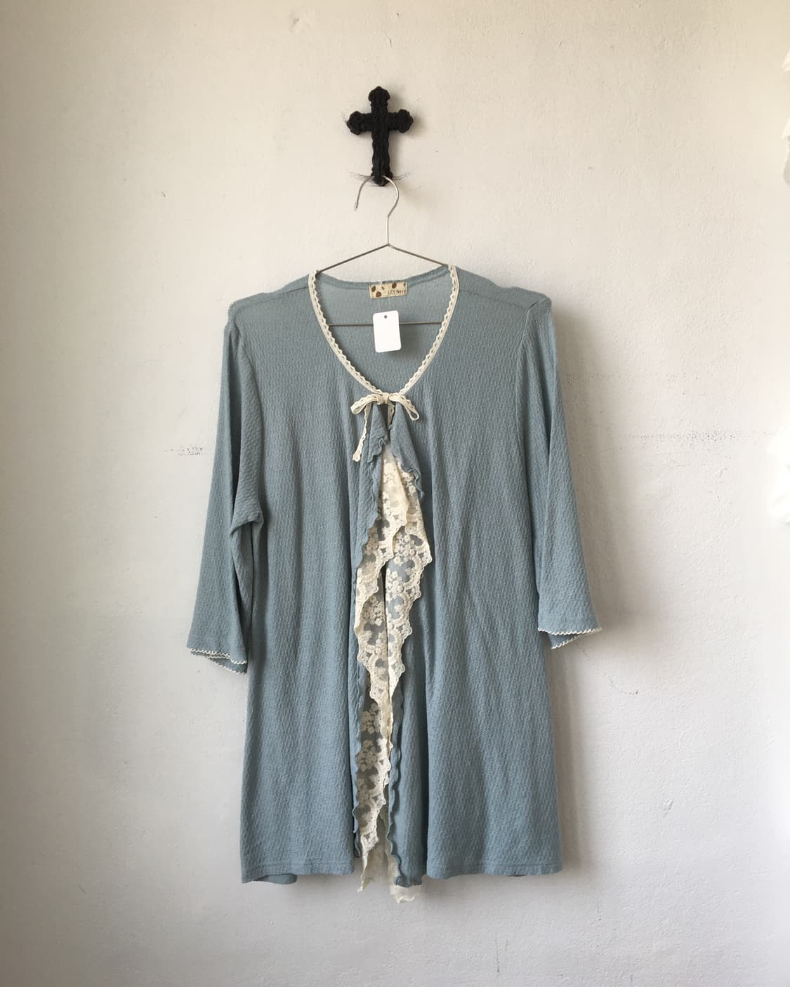 Lace trimming knit cardigan 상품이미지2