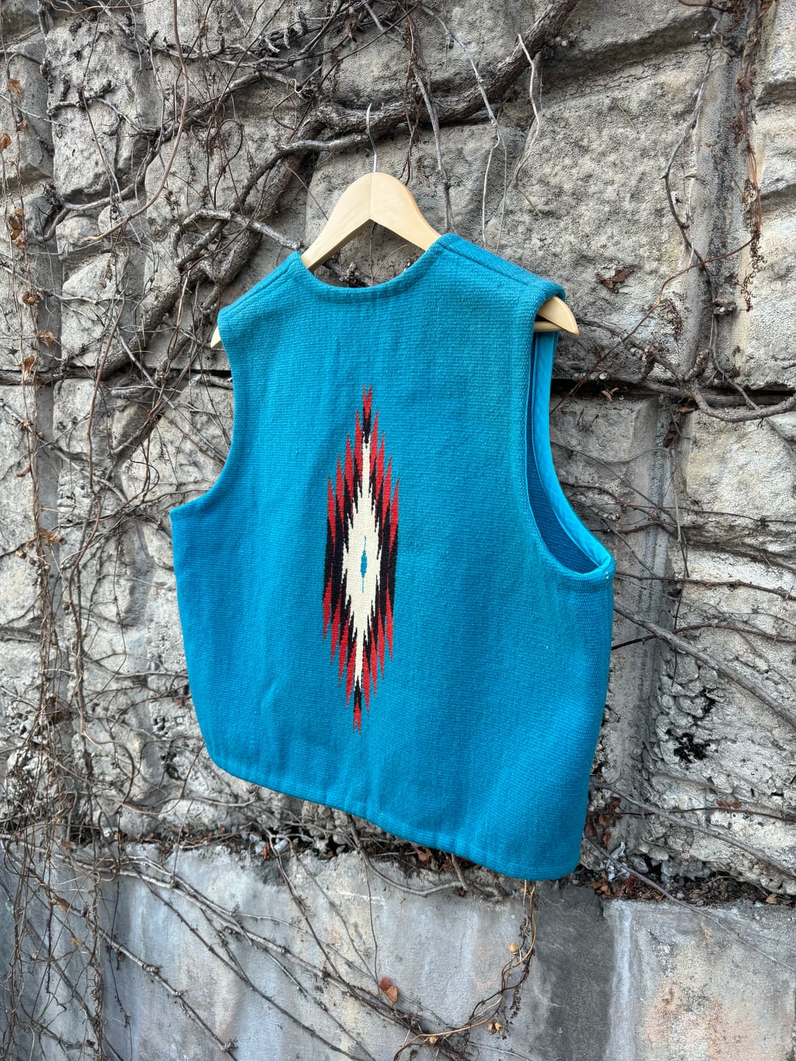 센티넬라 오르테가 핸드 우븐 울 네이티브 무늬 웨스턴 치마요 베스트 조끼 상품이미지4