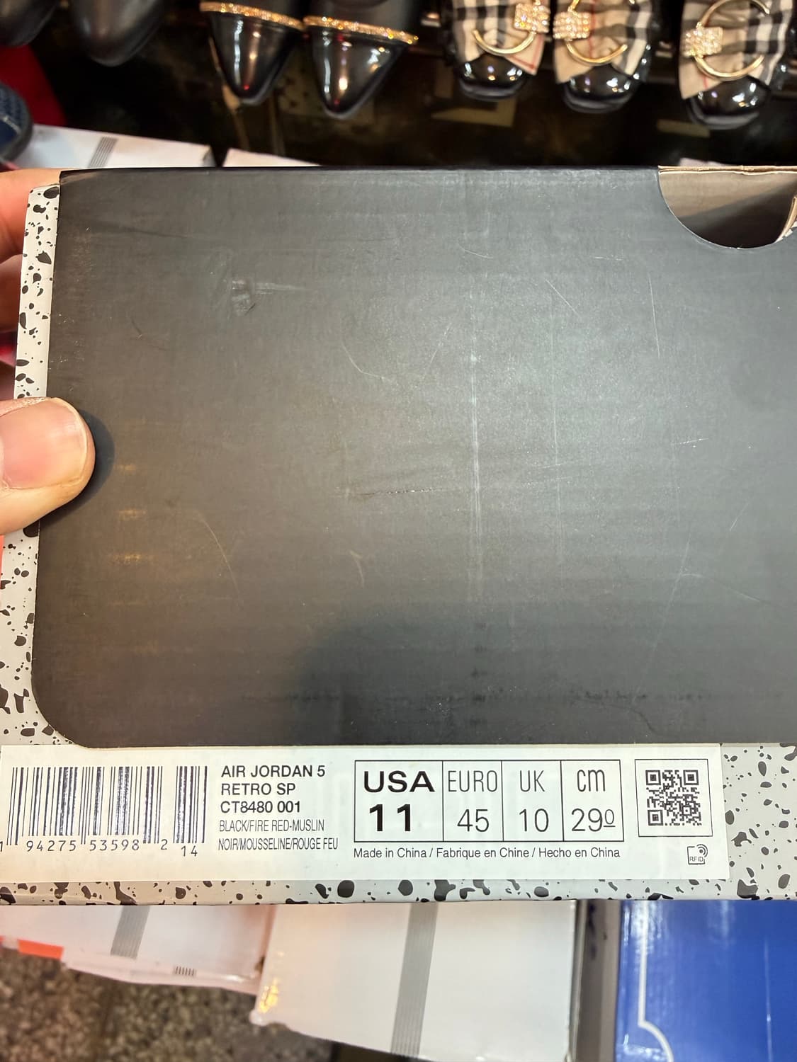 (290) 나이키 오프화이트 조던5 블랙 모슬린 상품이미지10