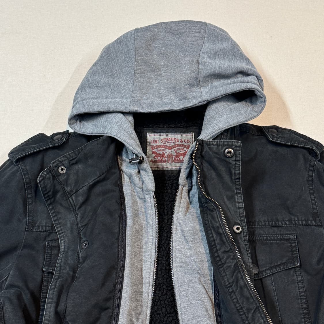 L) 리바이스 데저트 후드 레이어드 자켓 블랙 상품이미지5