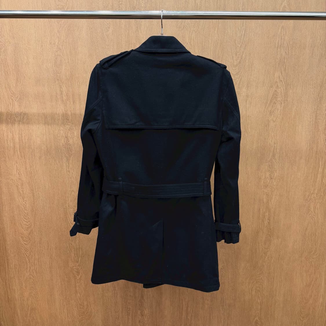 블랙바렛 바이 닐바렛 트렌치 코트 견장 허리 벨트 스트랩 디테일 블랙 상품이미지3