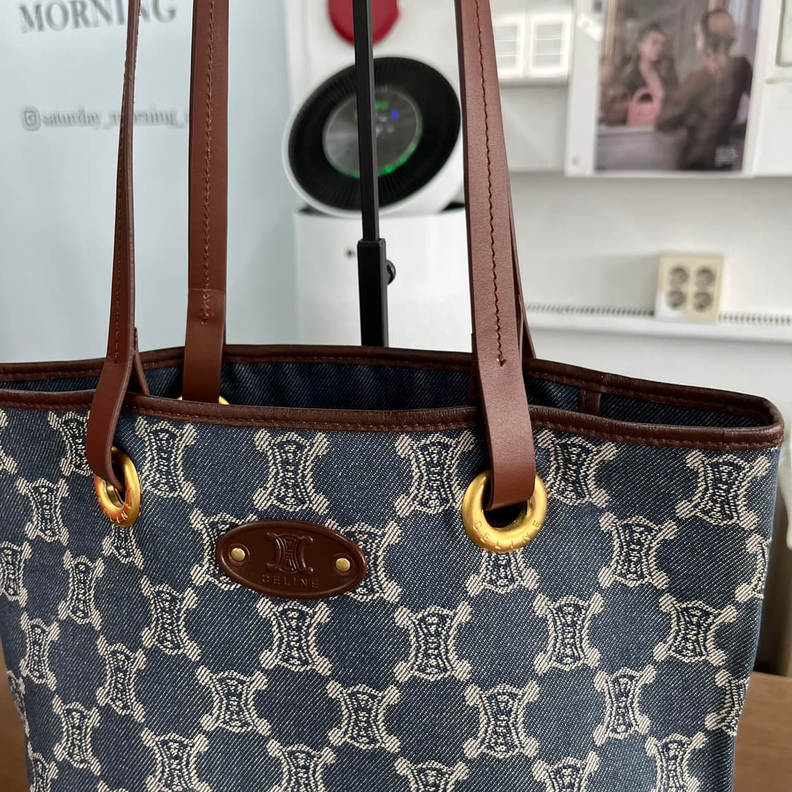 셀린느 블라종 데님 숄더백 OS 상품이미지2