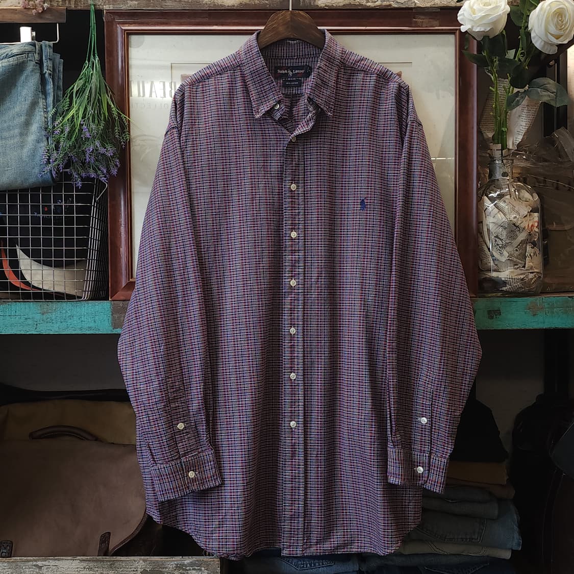 90s 폴로 랄프로렌 체크셔츠 빅사이즈 셔츠 플란넬 체크 xxl 상품이미지1