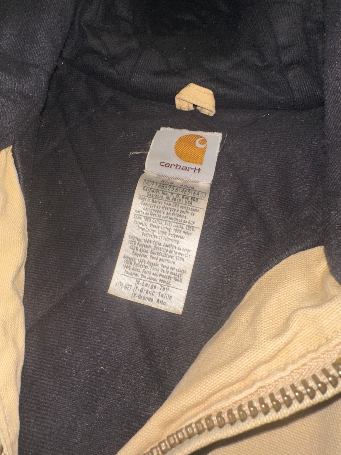 (XL-tall) 칼하트 j130 덕 액티브 자켓 샌드스톤 상품이미지4