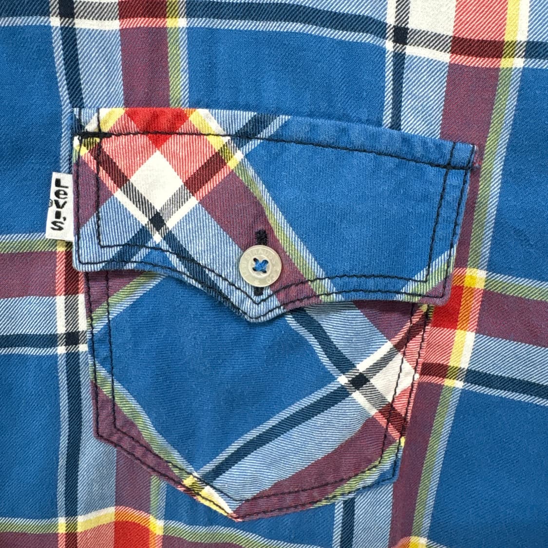 리바이스 블루 체크 긴팔 셔츠 남성 M 상품이미지3