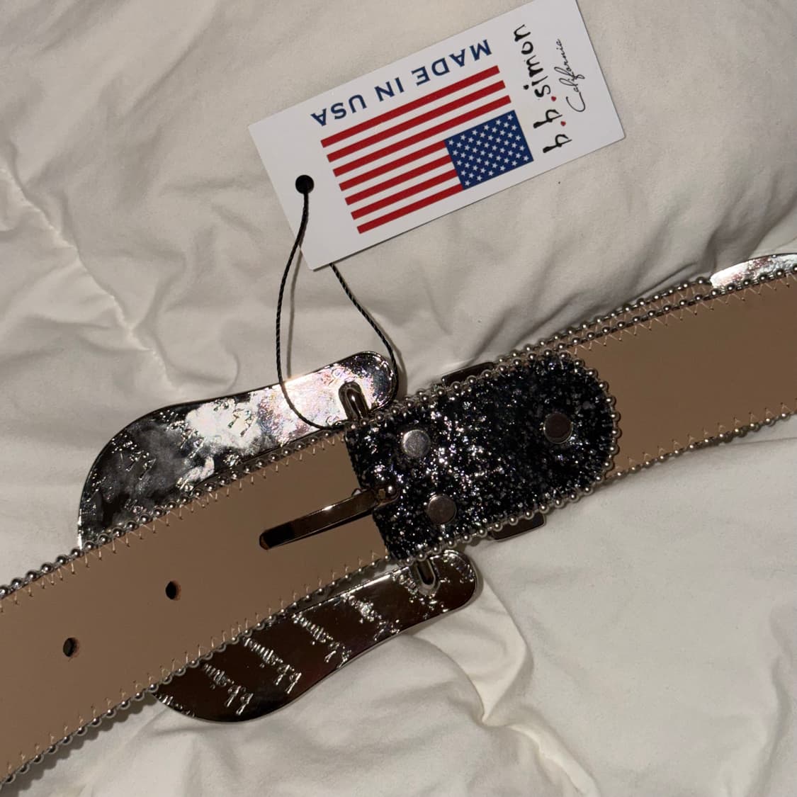 (32) b.b.simon 비비시몬 크롬 실버 갤럭시 벨트 블랙 상품이미지5