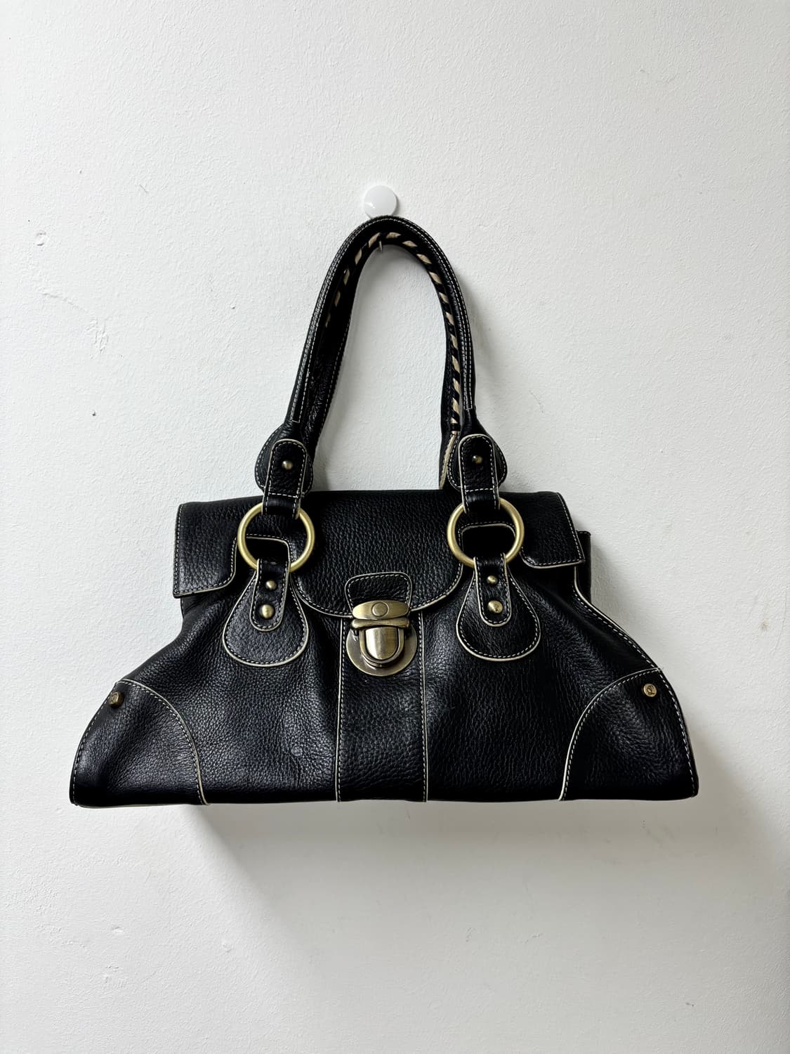 “Vintage” Y2K Mood Black Leather Bag 상품이미지1