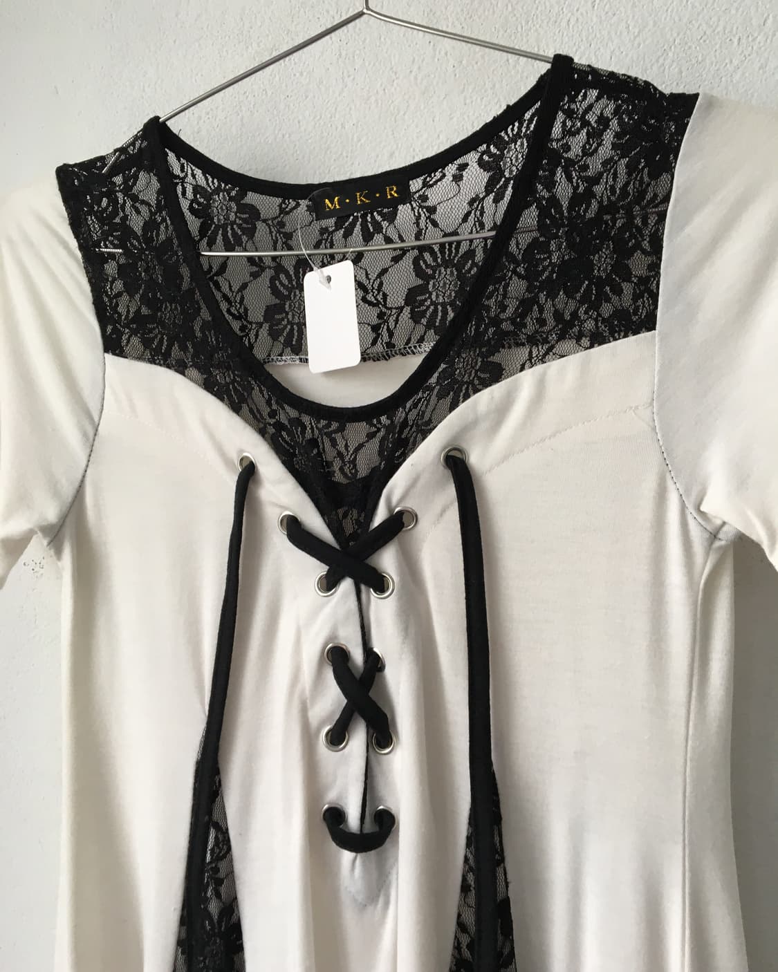 Lace up point lace trimming onepiece 상품이미지5