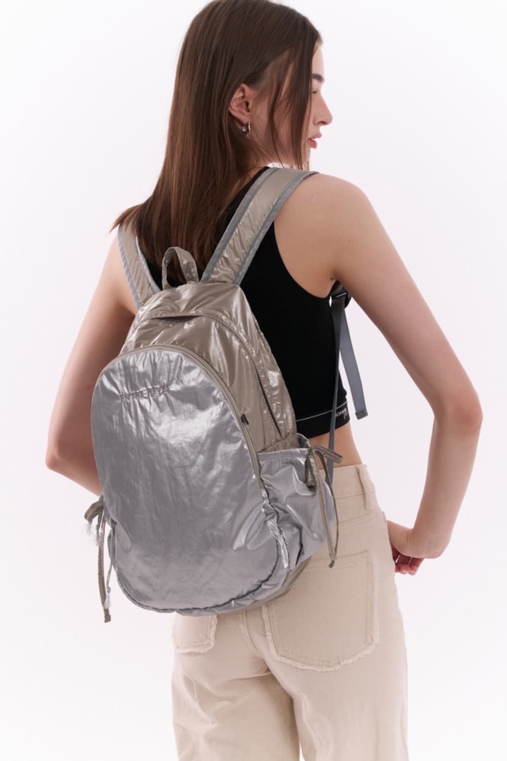 앙트레브 entre reves 멜로우 쉘 백팩 실버 상품이미지2