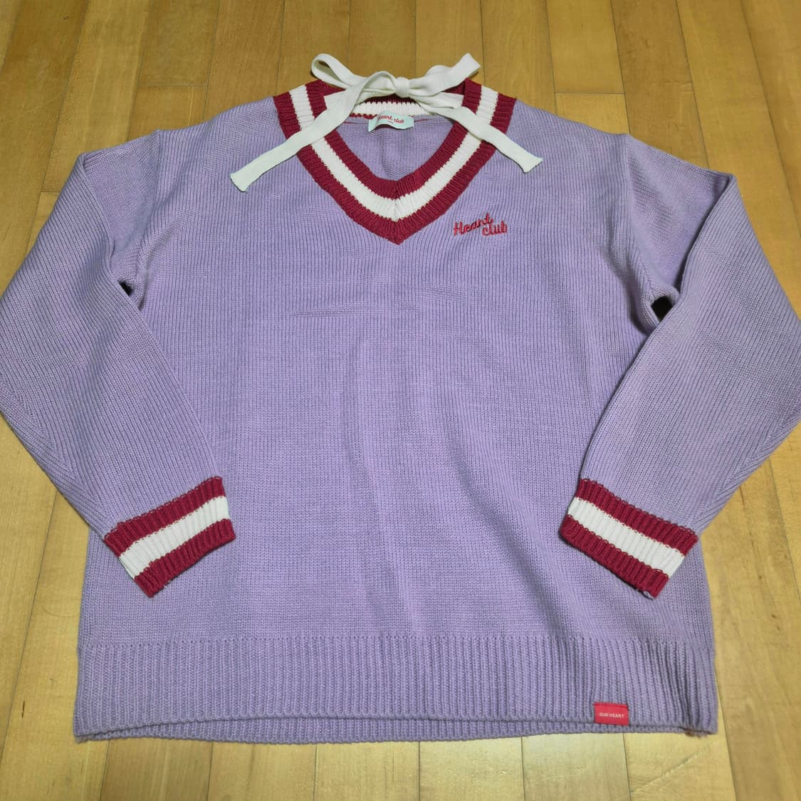 급처) 하트클럽 니트 투피스 리본 데일리 상품이미지5