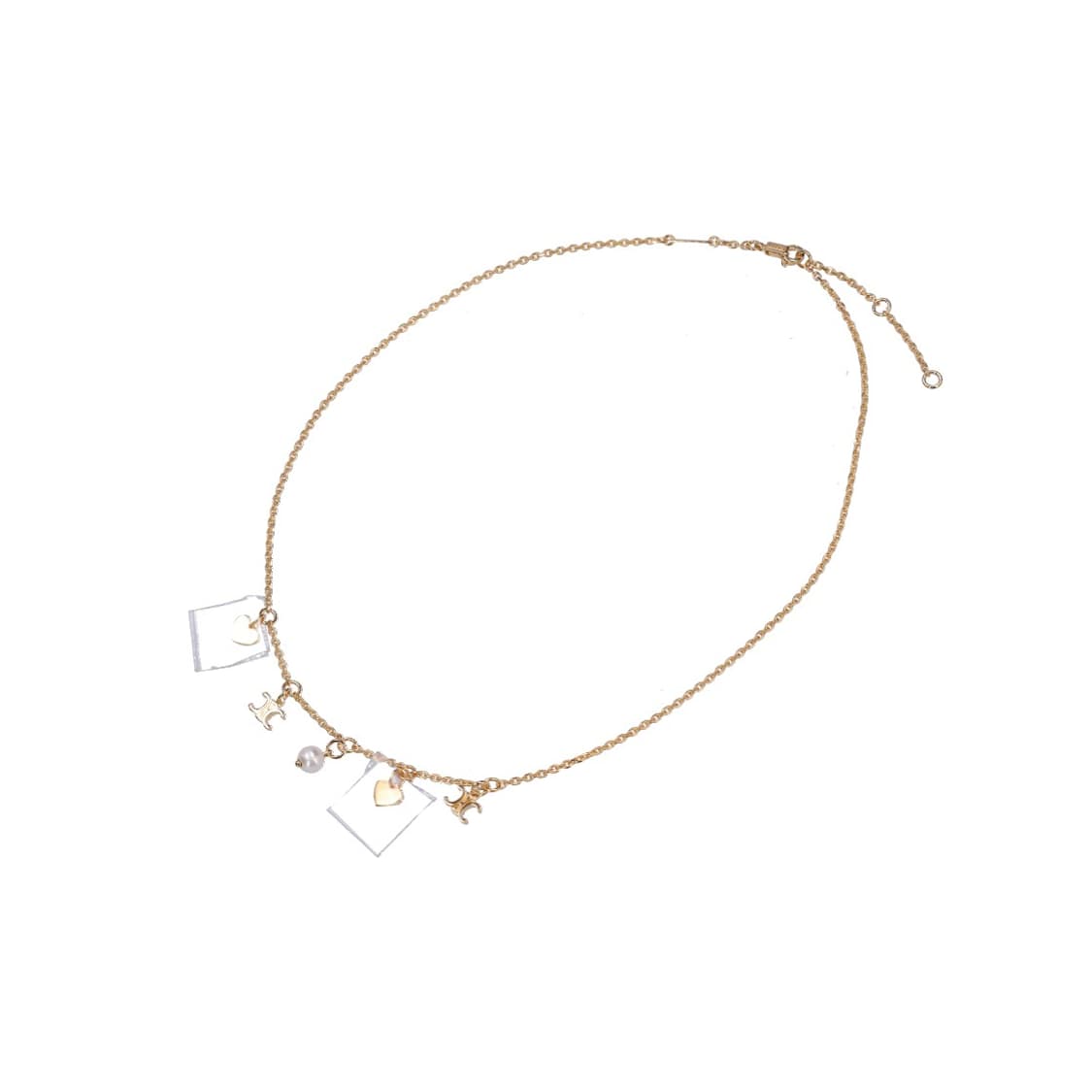 셀린느 꾀흐 셀린느 참 네크리스 브라스 골드 & 레진 펄 상품이미지4